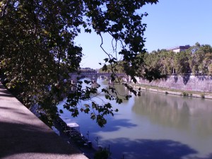 Along the banks of the Tiber River