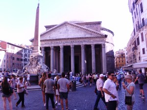 Pantheon and the Fontana del Pantheon, Rome, Italy